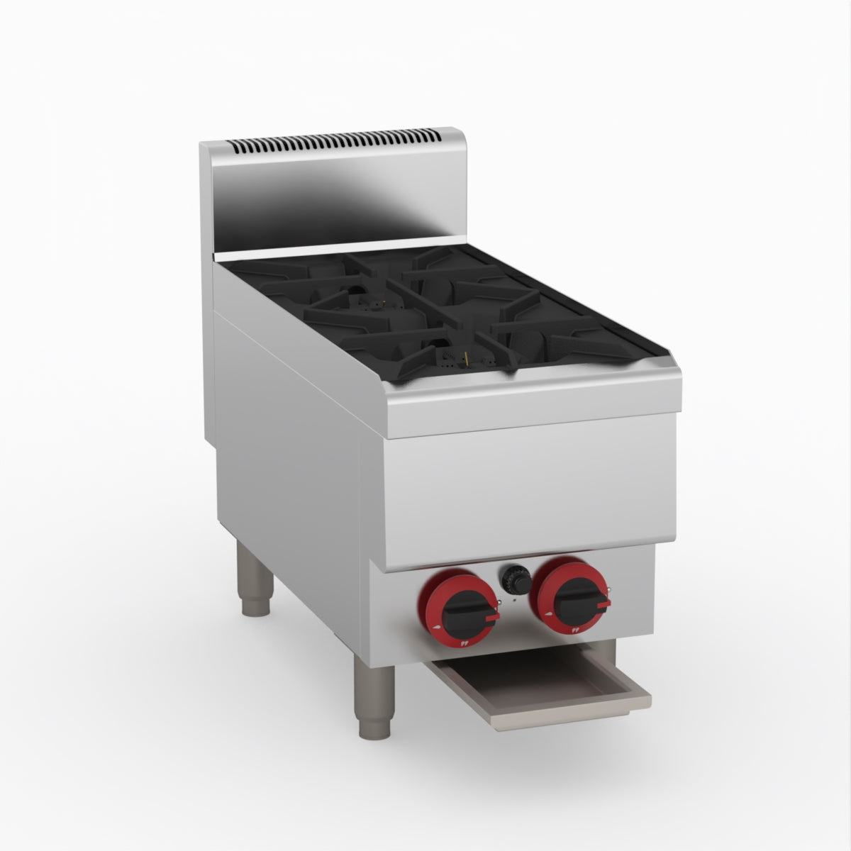 GASMAX Benchtop LPG 2 Burner Cooktop w/ Splashback - JUS-TR-2BLPG