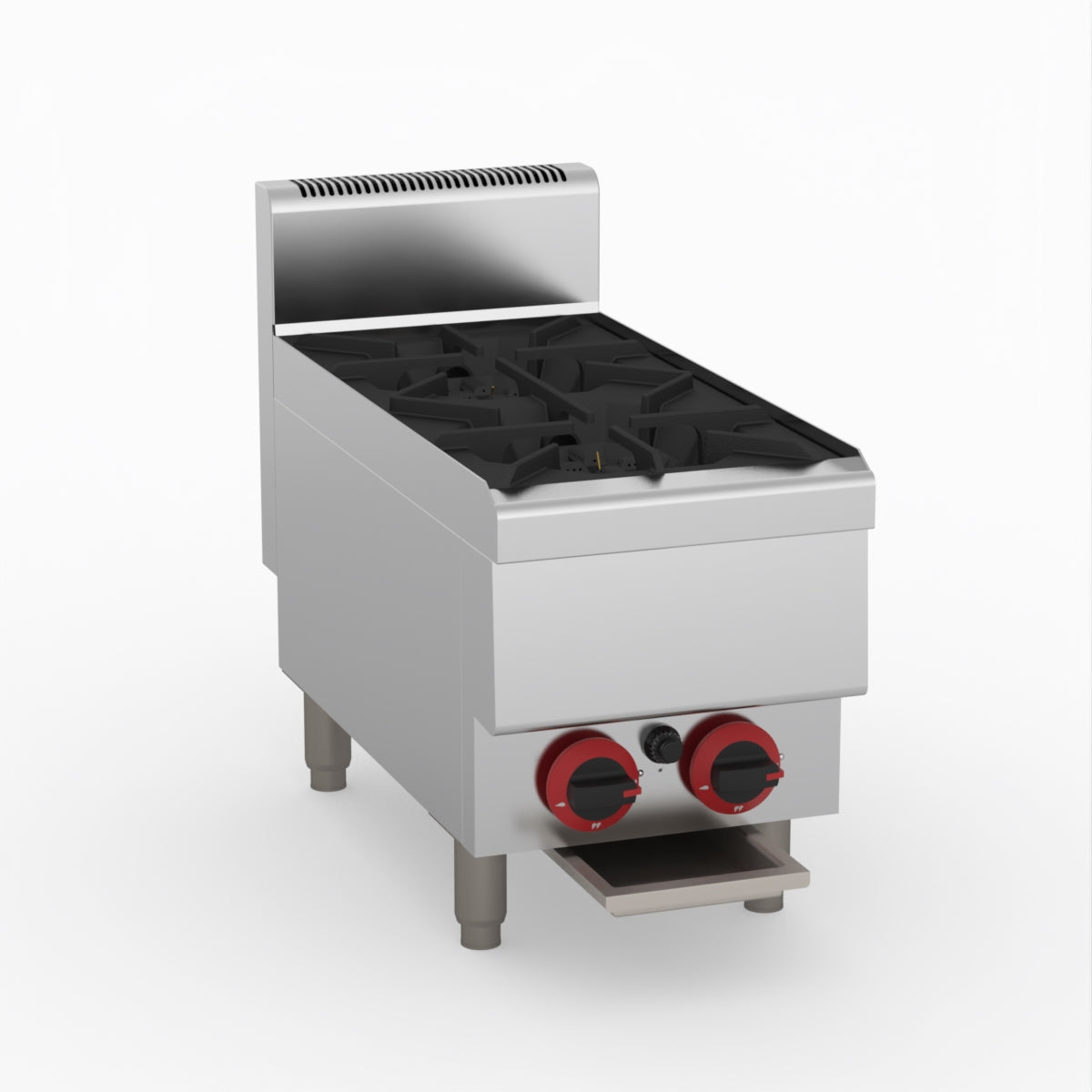 GASMAX Benchtop LPG 2 Burner Cooktop w/ Splashback - JUS-TR-2BLPG