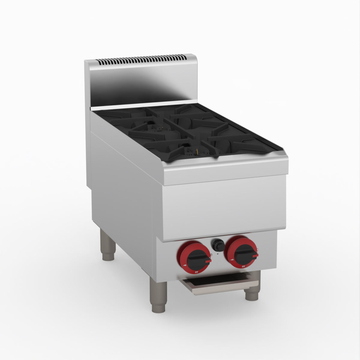 GASMAX Benchtop LPG 2 Burner Cooktop w/ Splashback - JUS-TR-2BLPG