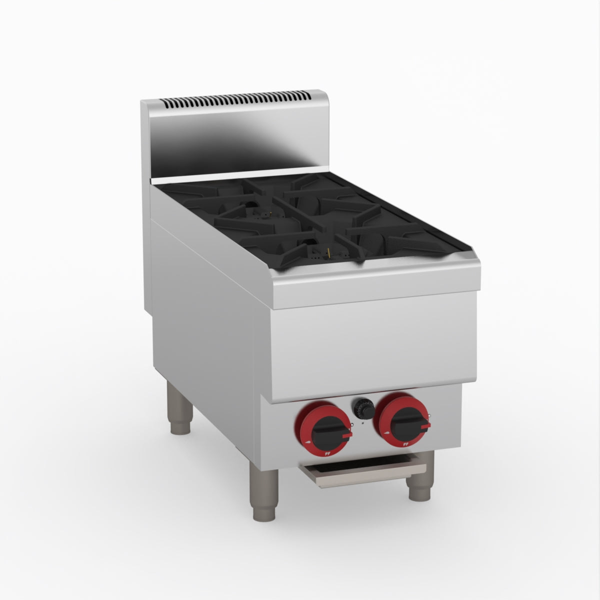 GASMAX Benchtop LPG 2 Burner Cooktop w/ Splashback - JUS-TR-2BLPG