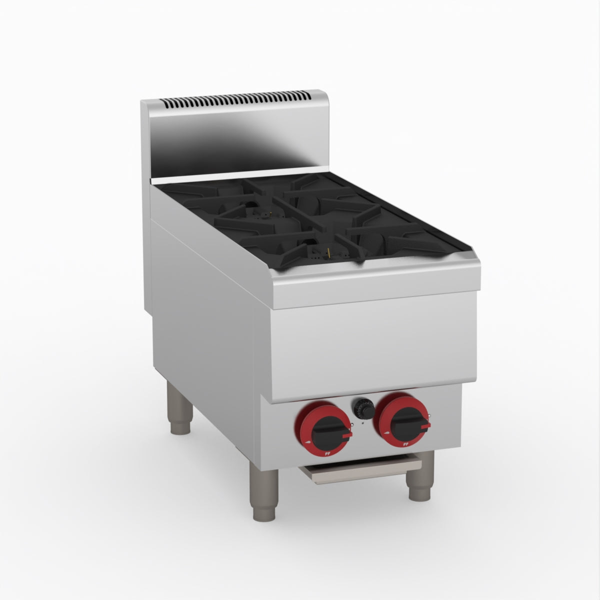 GASMAX Benchtop LPG 2 Burner Cooktop w/ Splashback - JUS-TR-2BLPG