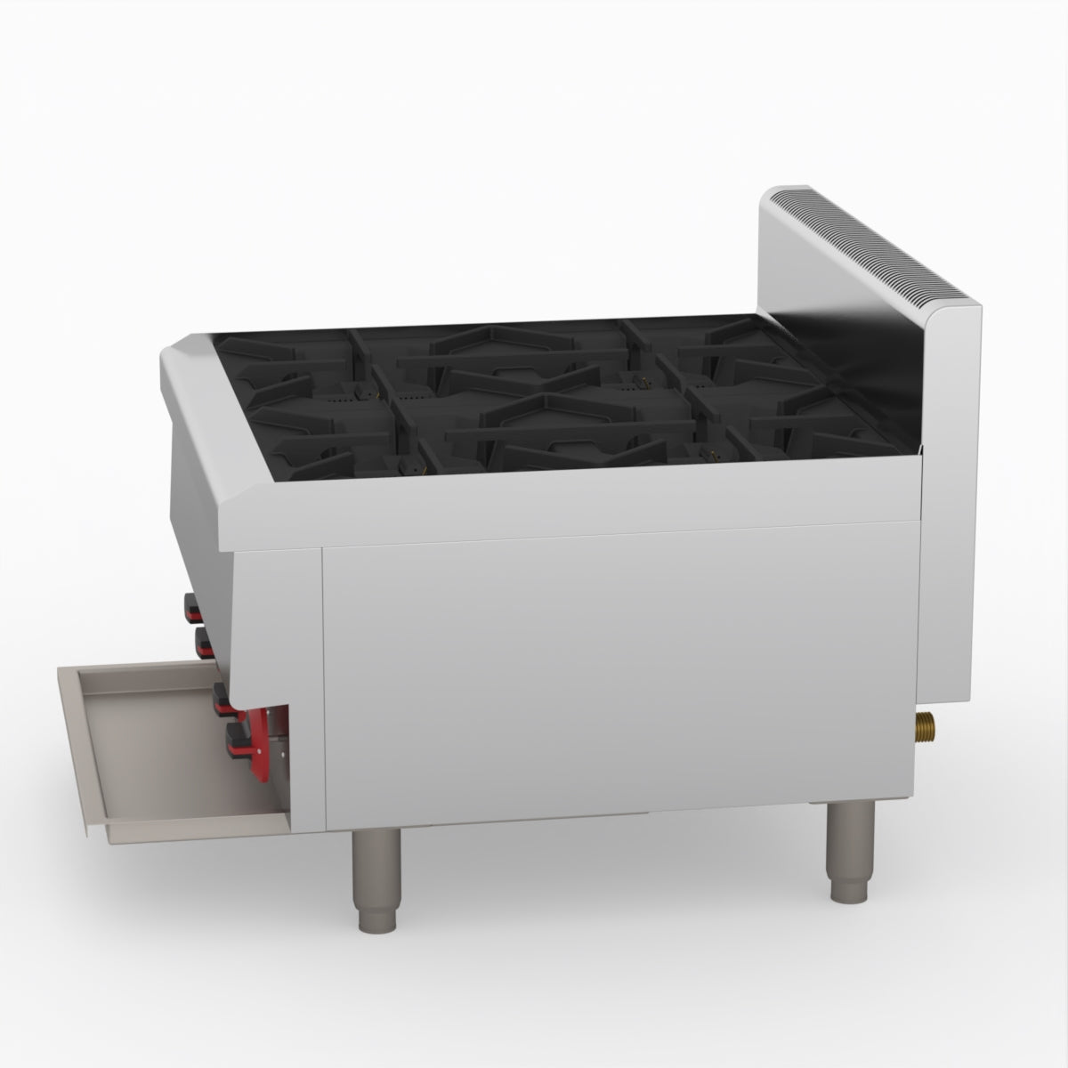 GASMAX Benchtop LPG 4 Burner Cooktop w/ Splashback - JUS-TR-4BLPG