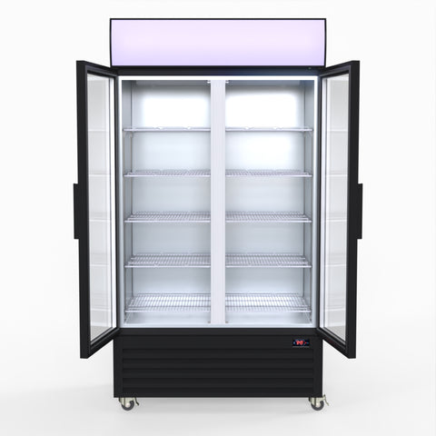 LG-1000BP Thermaster 1000L Colourbond Upright Beverage Fridge 2 Doors Black LG-1000BP
