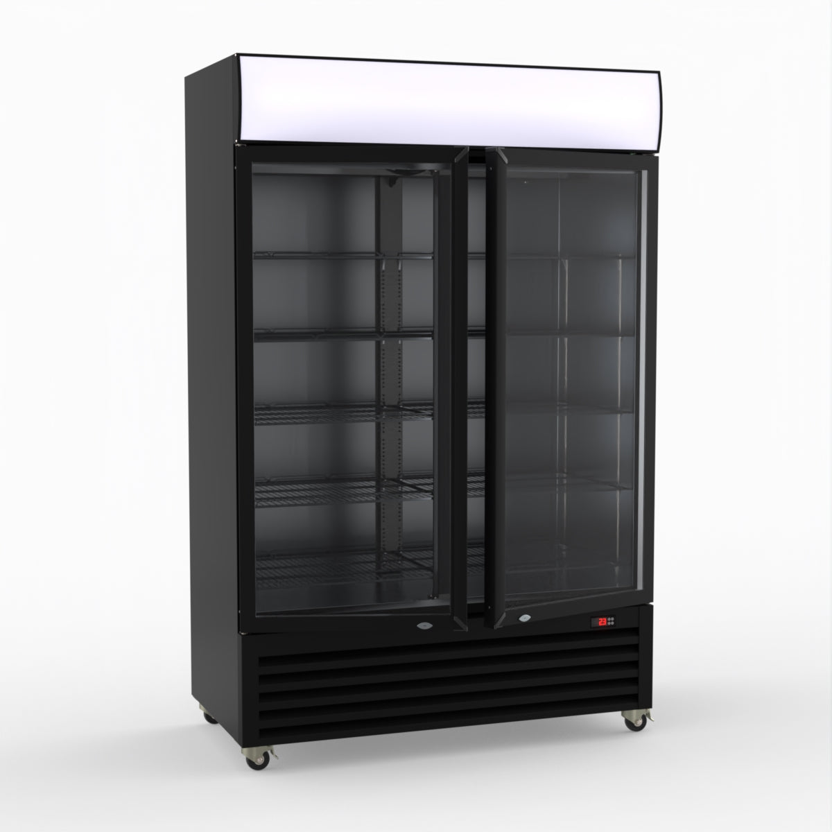 Thermaster Large Two Glass Door Colourbond Upright Drink Fridge - LG-1200BP
