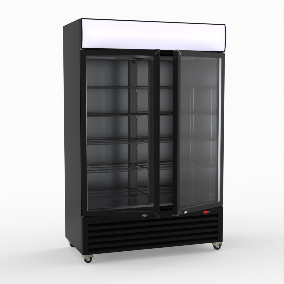 Thermaster Large Two Glass Door Colourbond Upright Drink Fridge - LG-1200BP