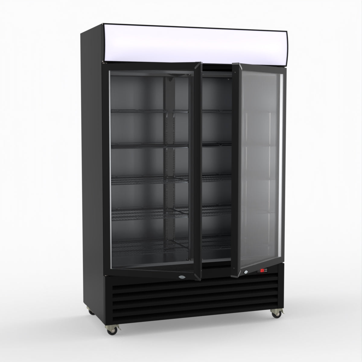 Thermaster Large Two Glass Door Colourbond Upright Drink Fridge - LG-1200BP