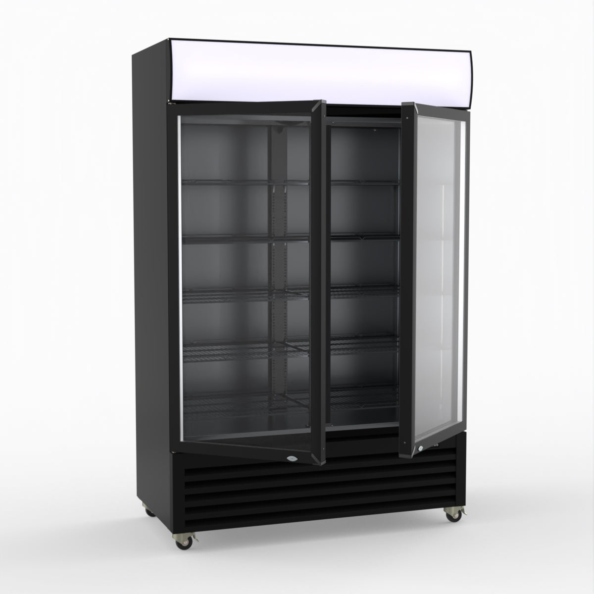 Thermaster Large Two Glass Door Colourbond Upright Drink Fridge - LG-1200BP