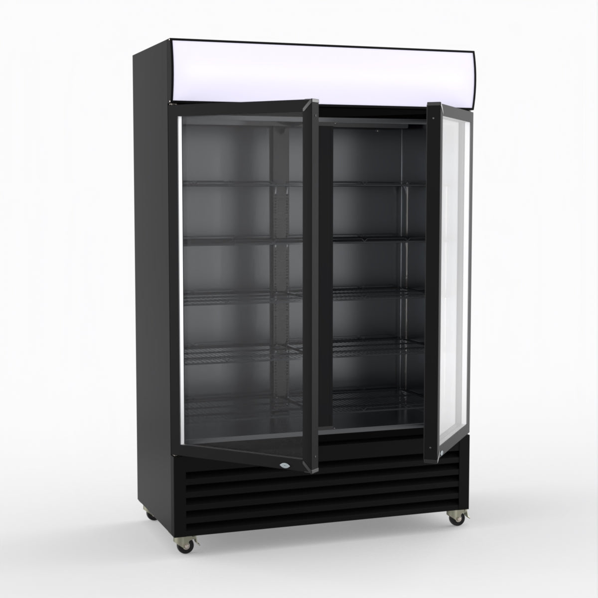 Thermaster Large Two Glass Door Colourbond Upright Drink Fridge - LG-1200BP