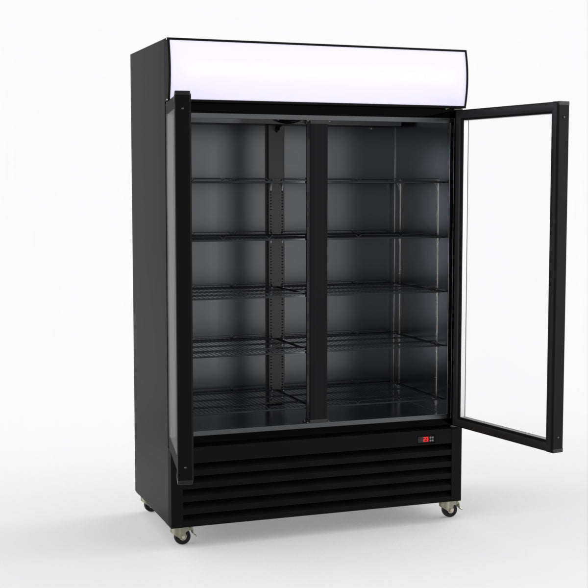 Thermaster Large Two Glass Door Colourbond Upright Drink Fridge - LG-1200BP