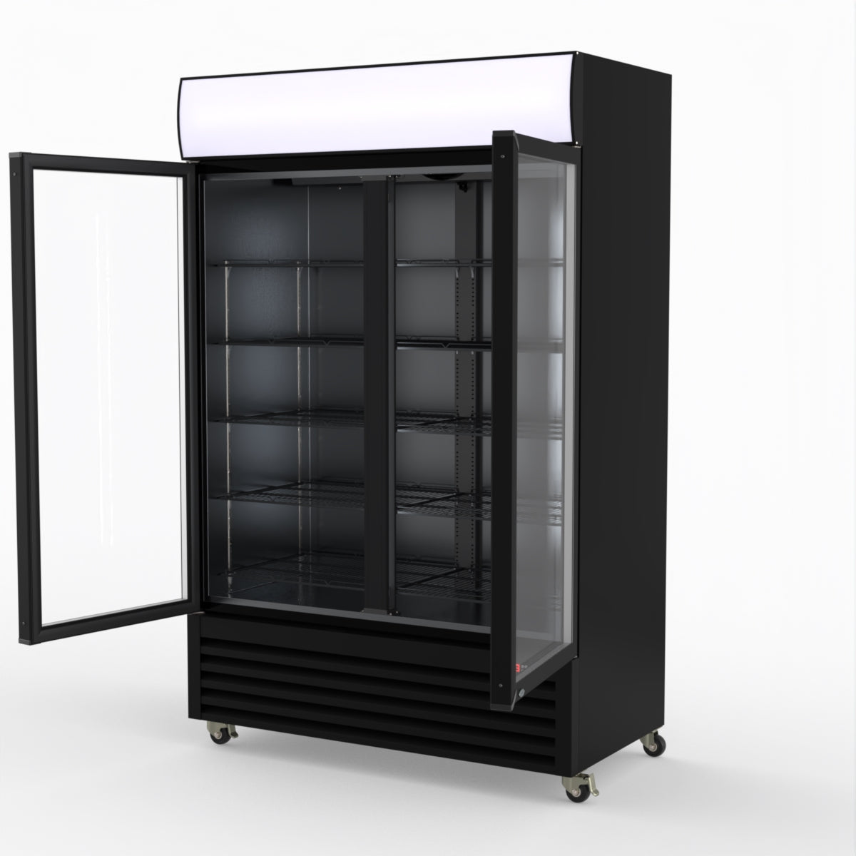 Thermaster Large Two Glass Door Colourbond Upright Drink Fridge - LG-1200BP