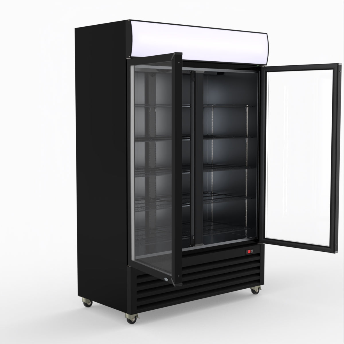 Thermaster Large Two Glass Door Colourbond Upright Drink Fridge - LG-1200BP
