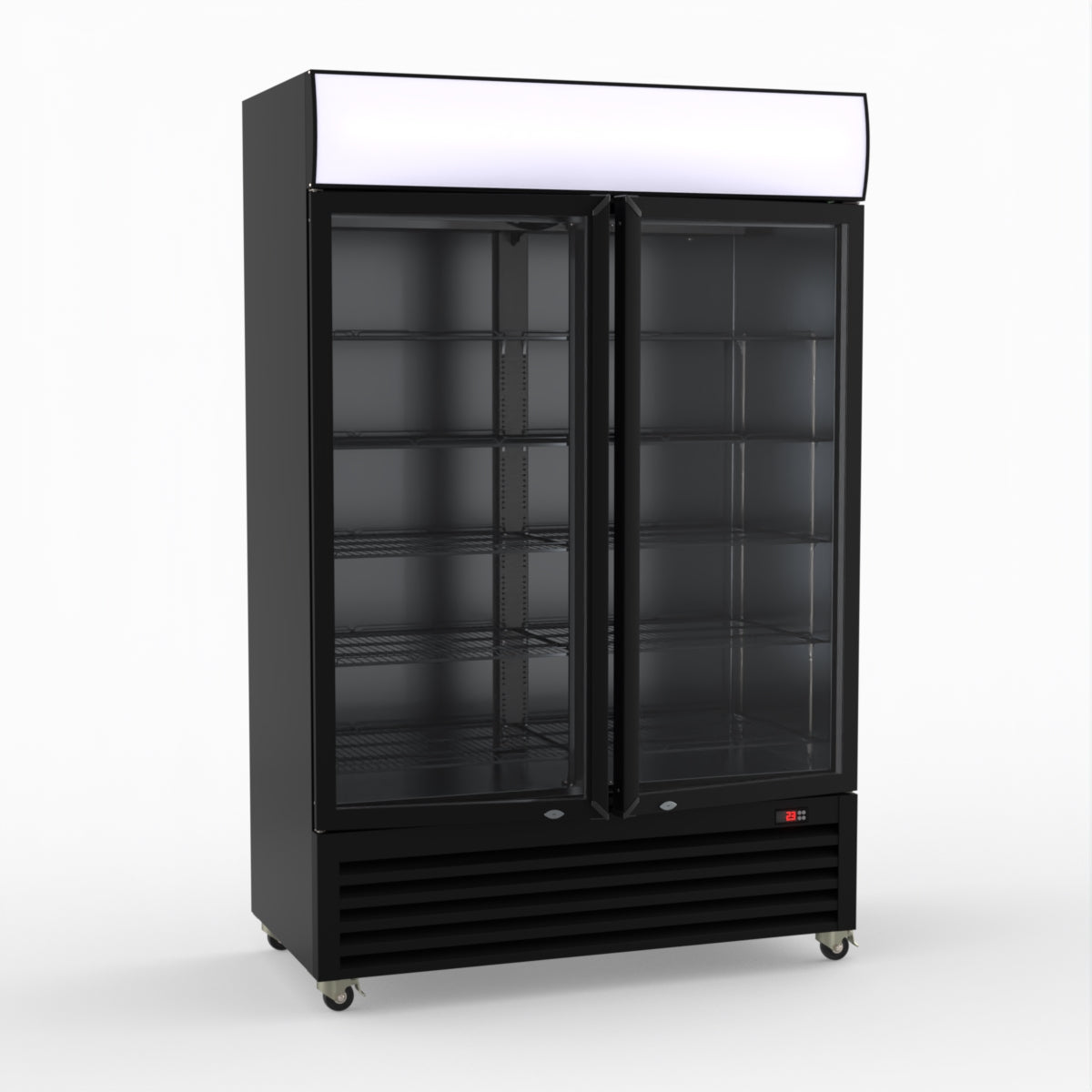 Thermaster Large Two Glass Door Colourbond Upright Drink Fridge - LG-1200BP