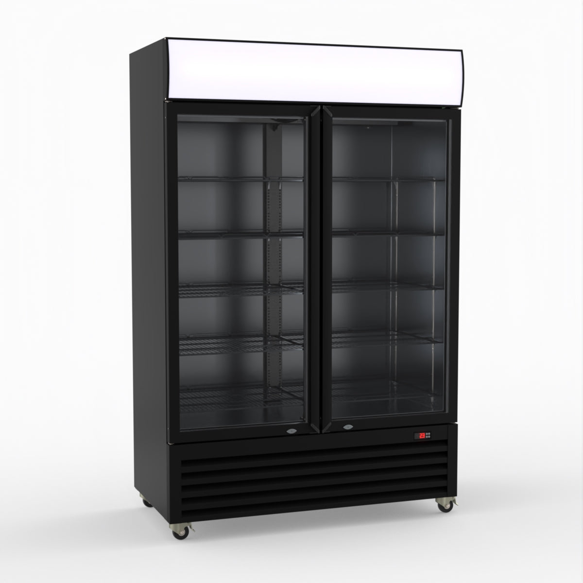 Thermaster Large Two Glass Door Colourbond Upright Drink Fridge - LG-1200BP
