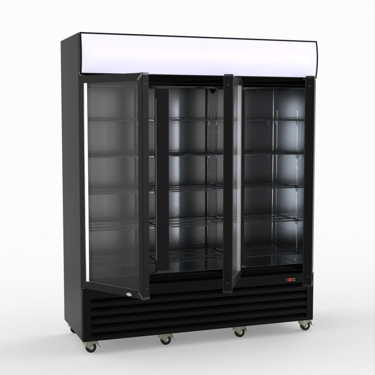 Thermaster Three Glass Door Colourbond Upright Drink Fridge LG-1203BP