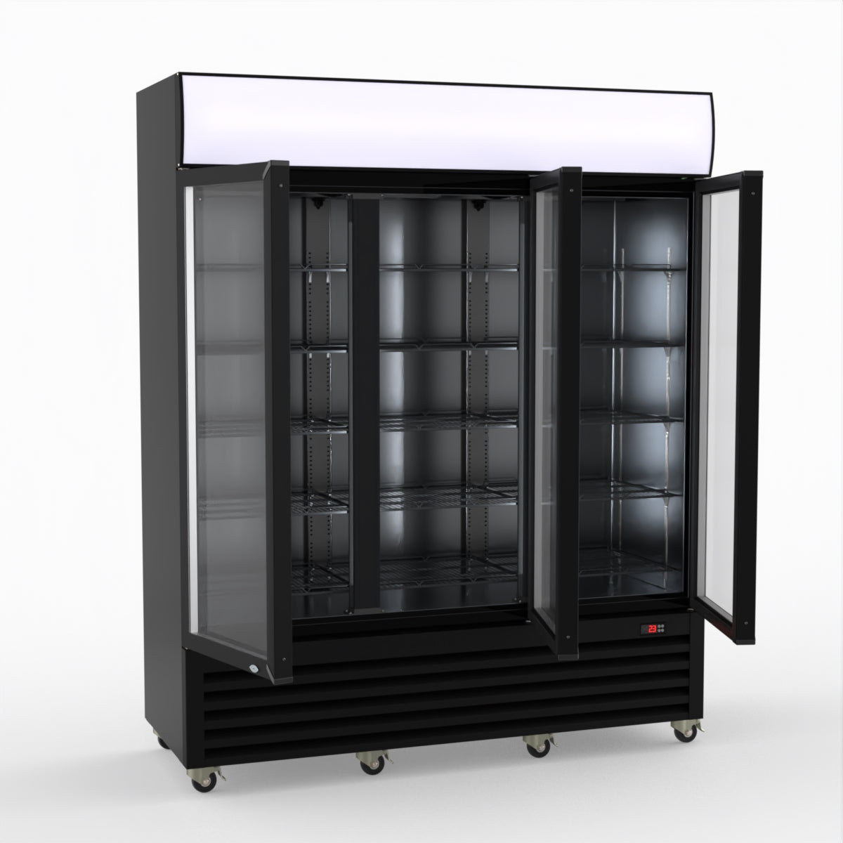 Thermaster Three Glass Door Colourbond Upright Drink Fridge LG-1203BP