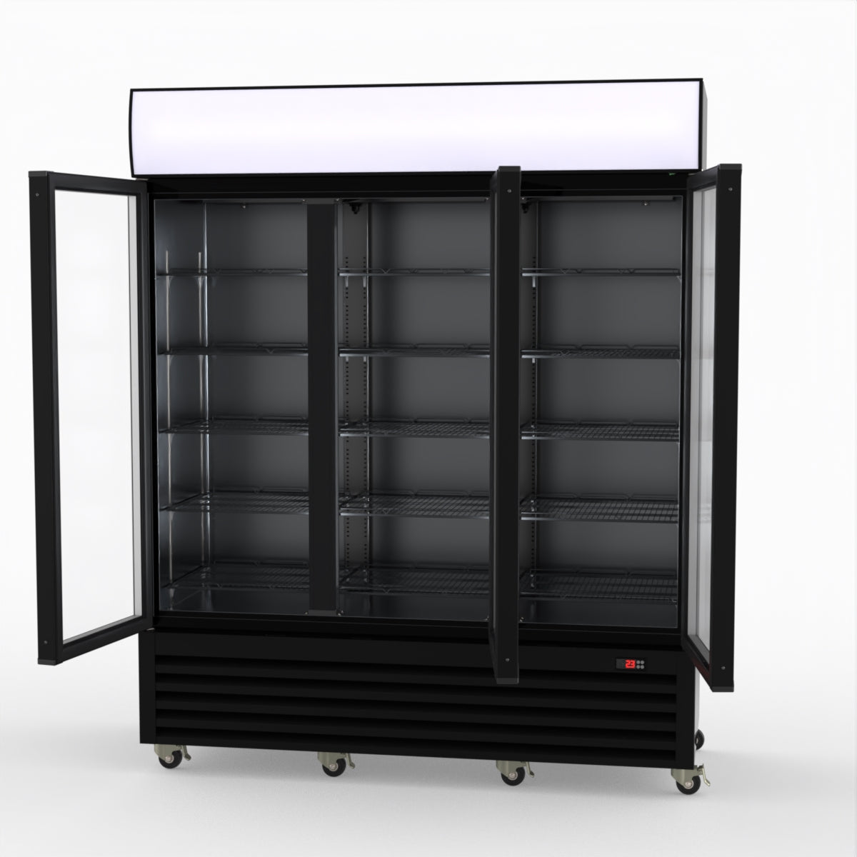 Thermaster Three Glass Door Colourbond Upright Drink Fridge LG-1203BP