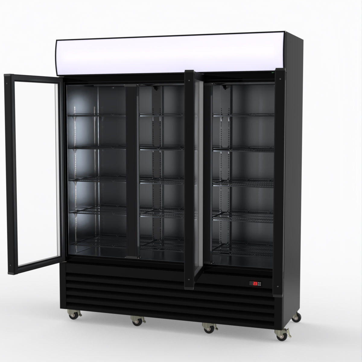 Thermaster Three Glass Door Colourbond Upright Drink Fridge LG-1203BP