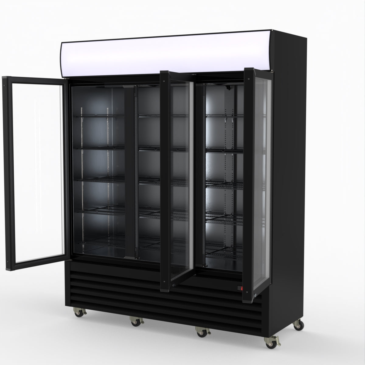Thermaster Three Glass Door Colourbond Upright Drink Fridge LG-1203BP