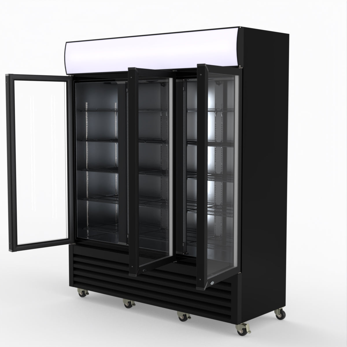 Thermaster Three Glass Door Colourbond Upright Drink Fridge LG-1203BP
