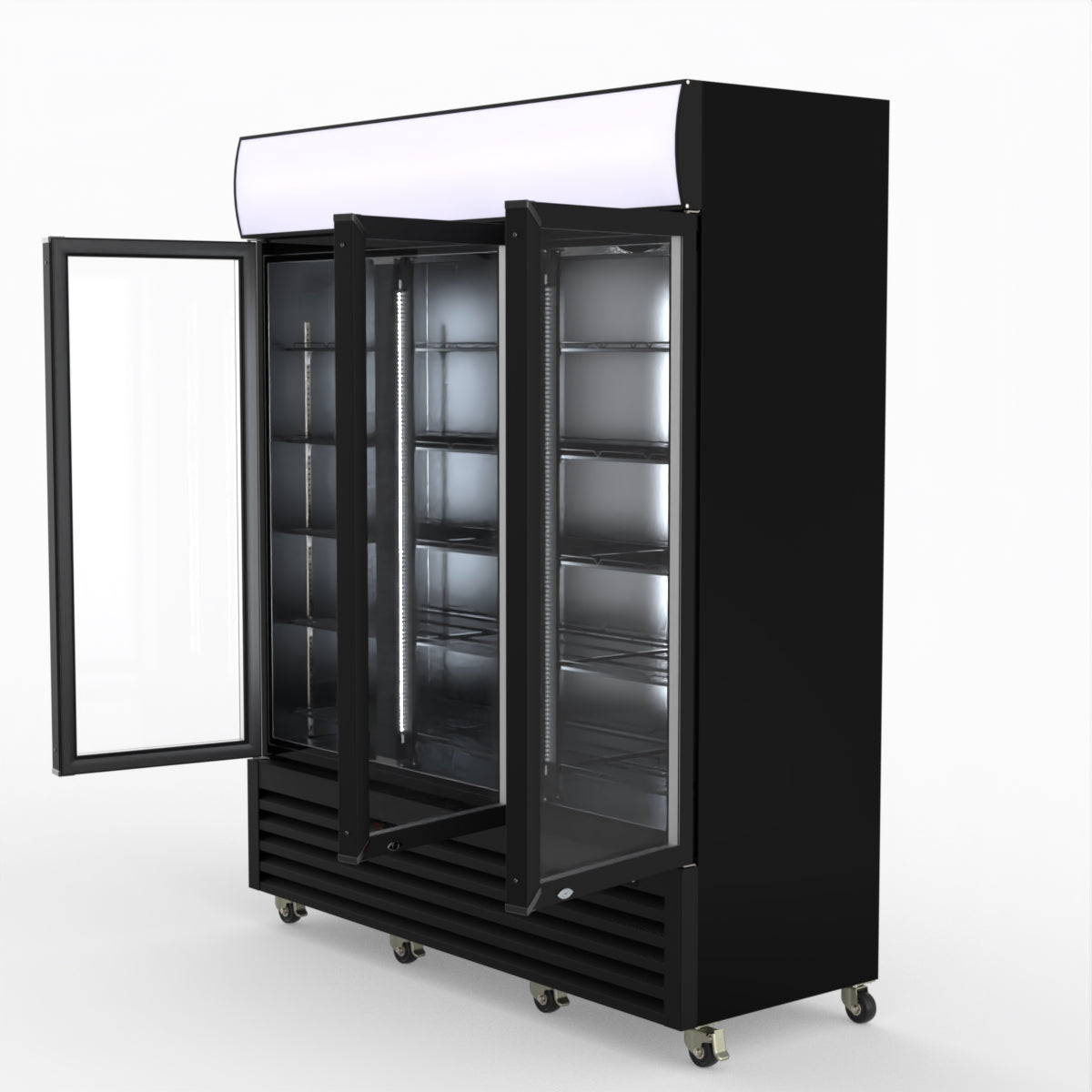 Thermaster Three Glass Door Colourbond Upright Drink Fridge LG-1203BP