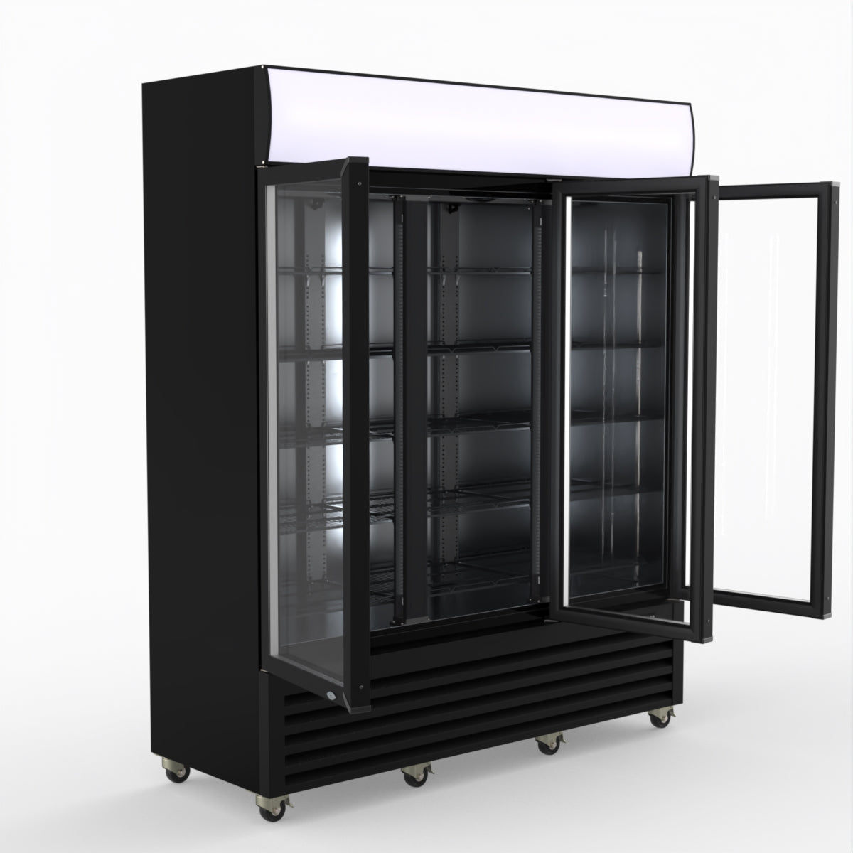 Thermaster Three Glass Door Colourbond Upright Drink Fridge LG-1203BP