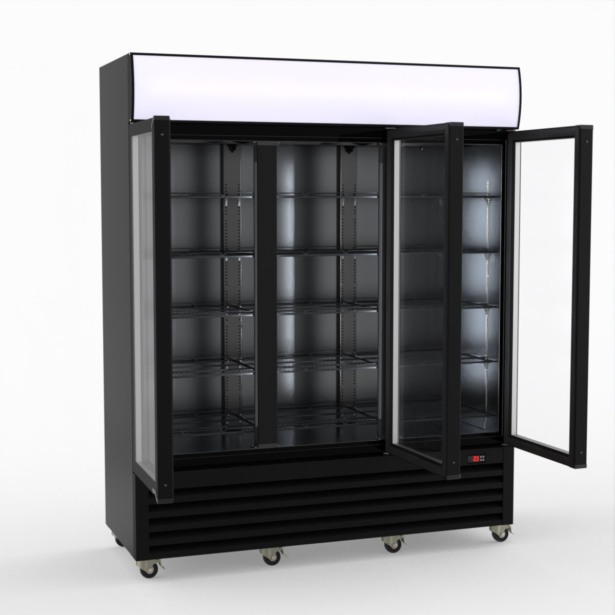 Thermaster Three Glass Door Colourbond Upright Drink Fridge LG-1203BP