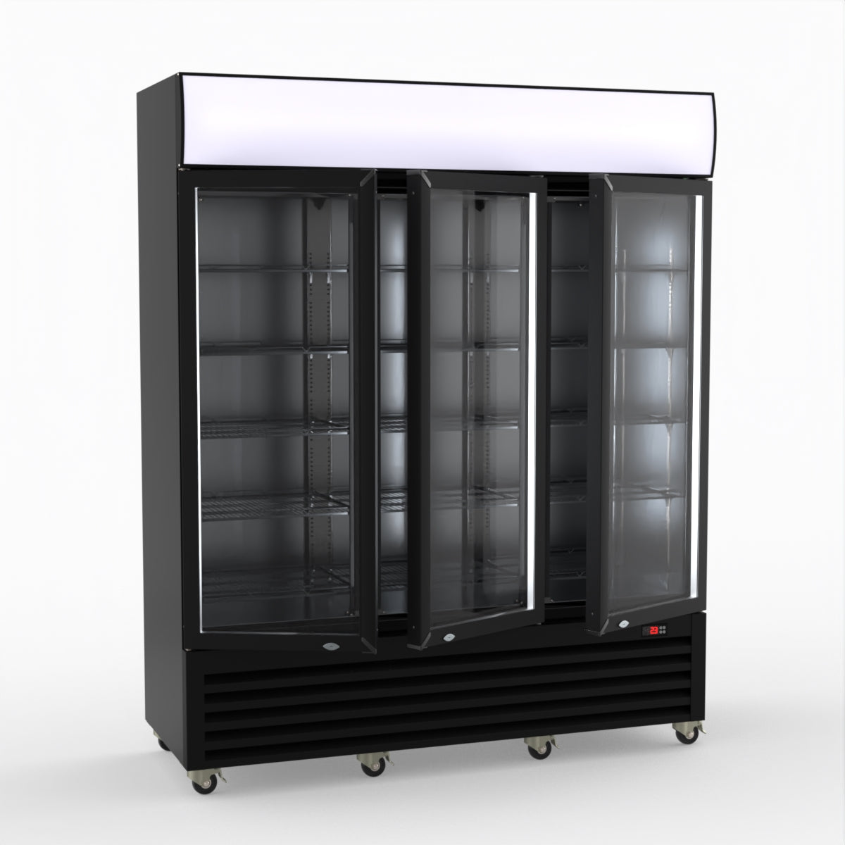 Thermaster Three Glass Door Colourbond Upright Drink Fridge LG-1203BP