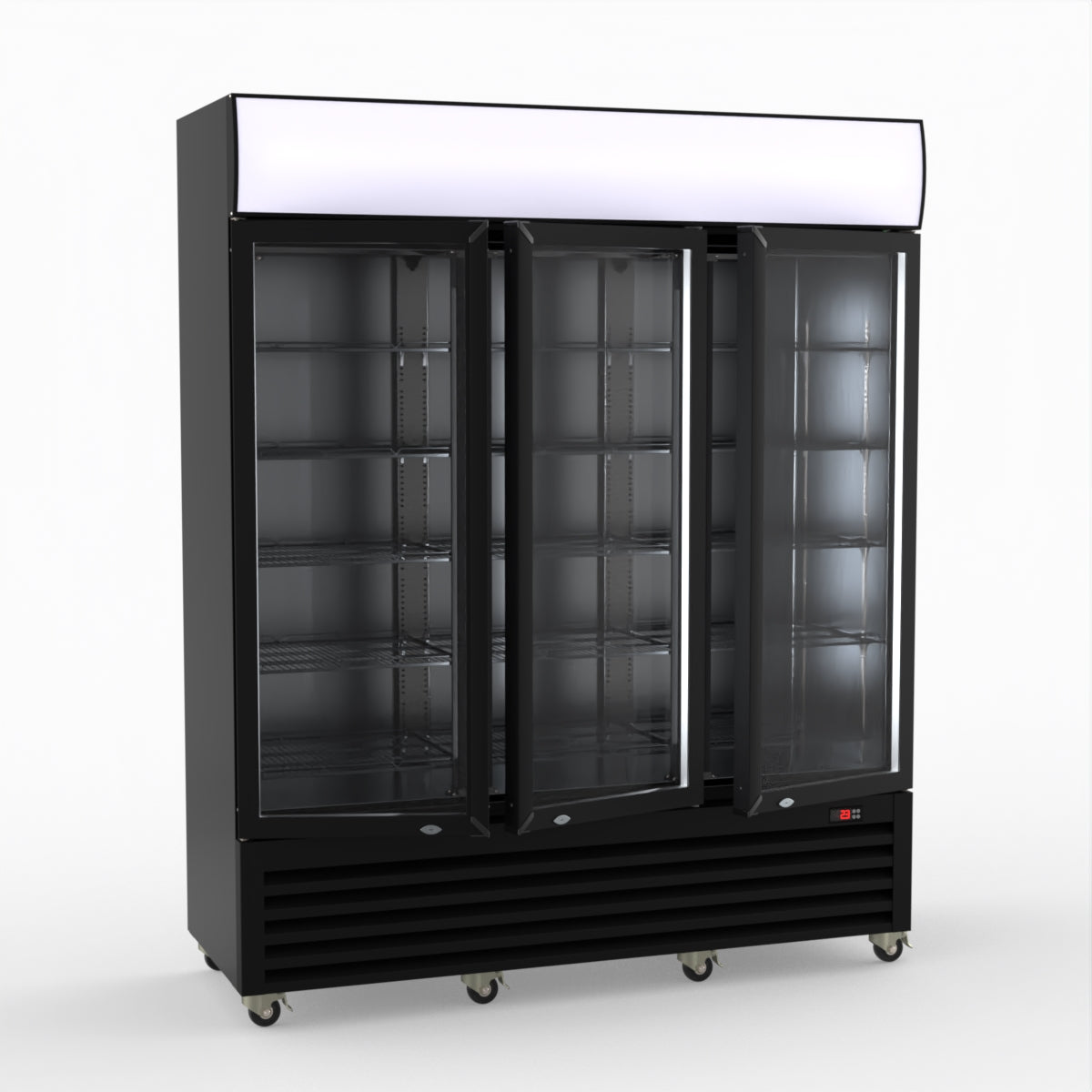 Thermaster Three Glass Door Colourbond Upright Drink Fridge LG-1203BP