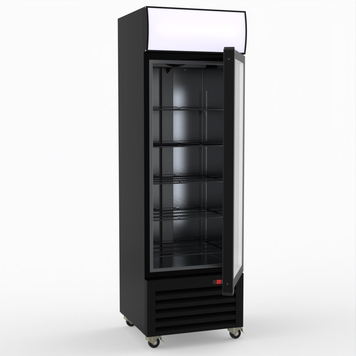 Thermaster Single Glass Door Colourbond Upright Drink Fridge - LG-370BP