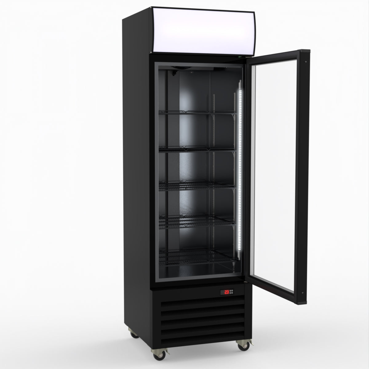 Thermaster Single Glass Door Colourbond Upright Drink Fridge - LG-370BP