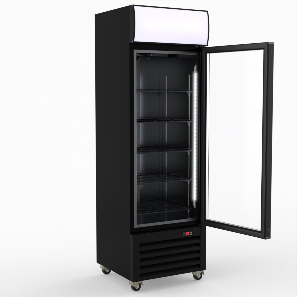 Thermaster Single Glass Door Colourbond Upright Drink Fridge - LG-370BP