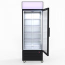 Thermaster 540L Single Glass Door Black Colourbond Upright Drink Fridge LG-540BP