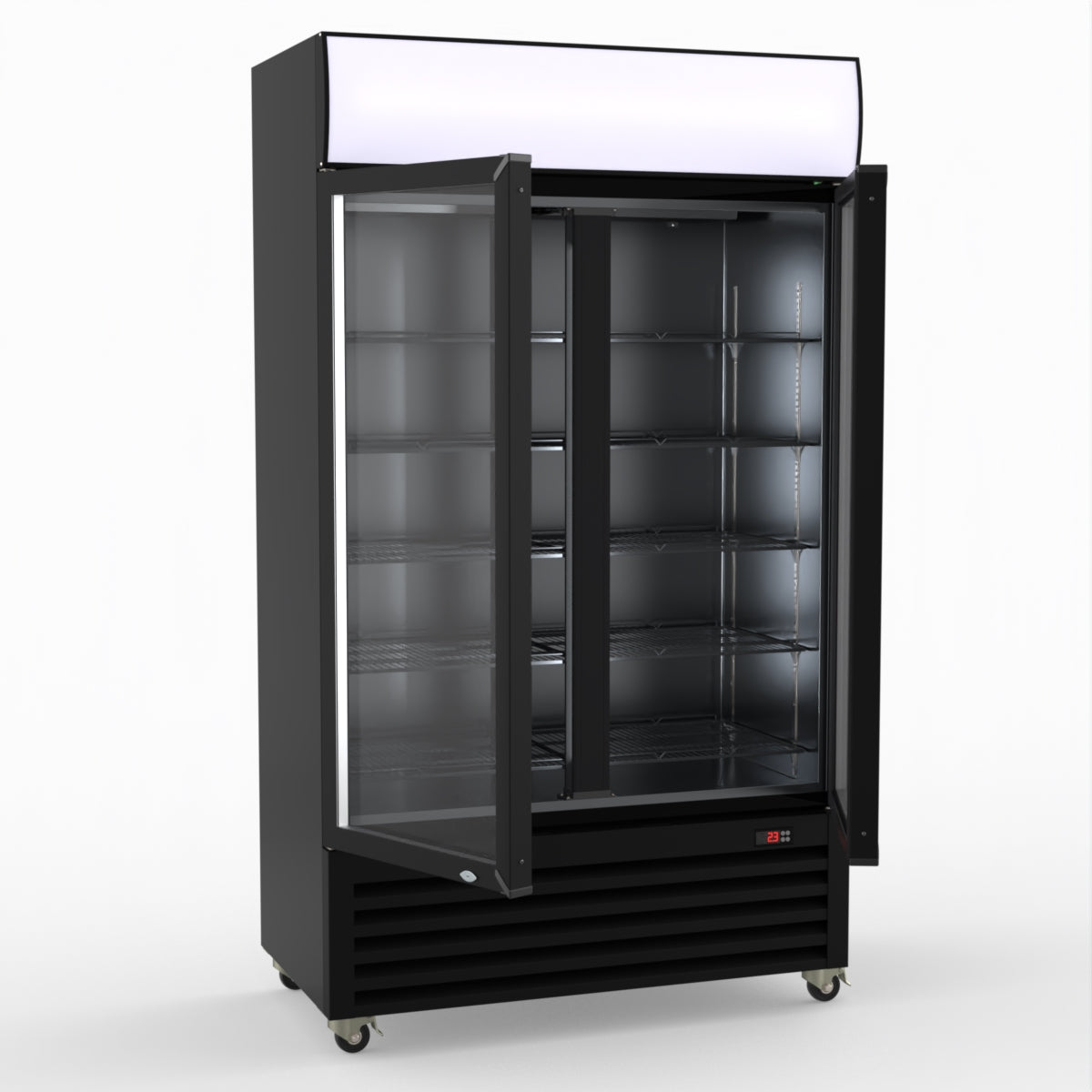 Thermaster Two Glass Door Colourbond Upright Drink Fridge - LG-730BP