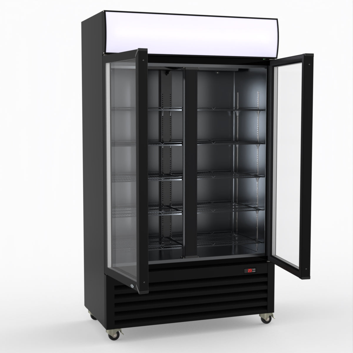 Thermaster Two Glass Door Colourbond Upright Drink Fridge - LG-730BP