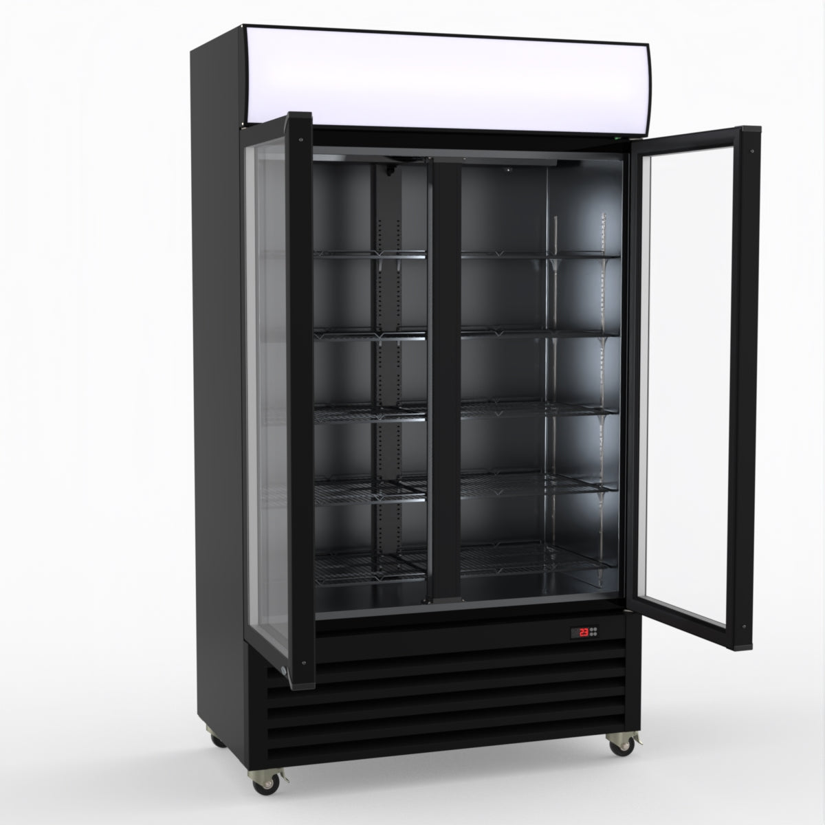 Thermaster Two Glass Door Colourbond Upright Drink Fridge - LG-730BP