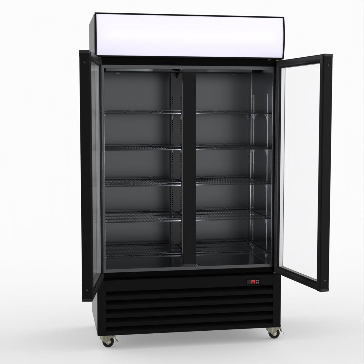 Thermaster Two Glass Door Colourbond Upright Drink Fridge - LG-730BP