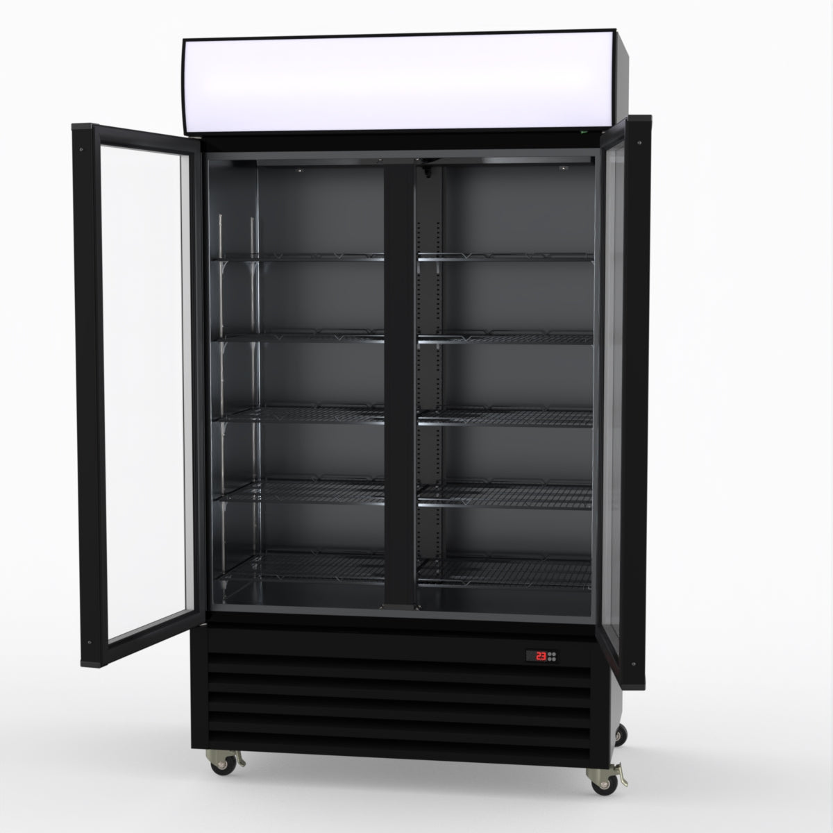 Thermaster Two Glass Door Colourbond Upright Drink Fridge - LG-730BP