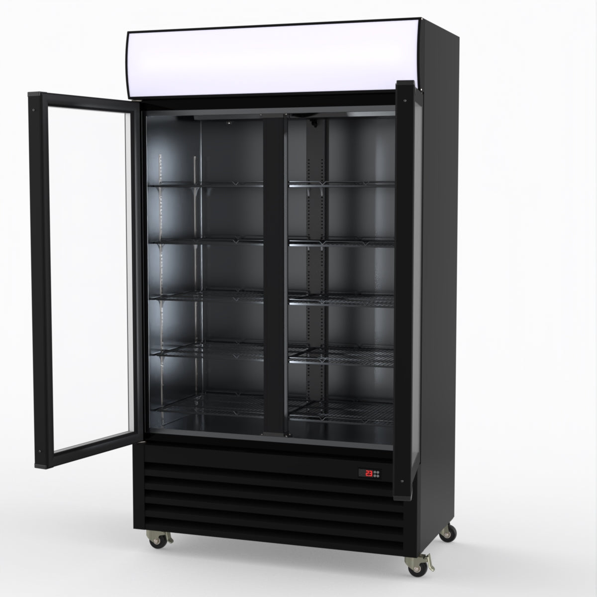 Thermaster Two Glass Door Colourbond Upright Drink Fridge - LG-730BP