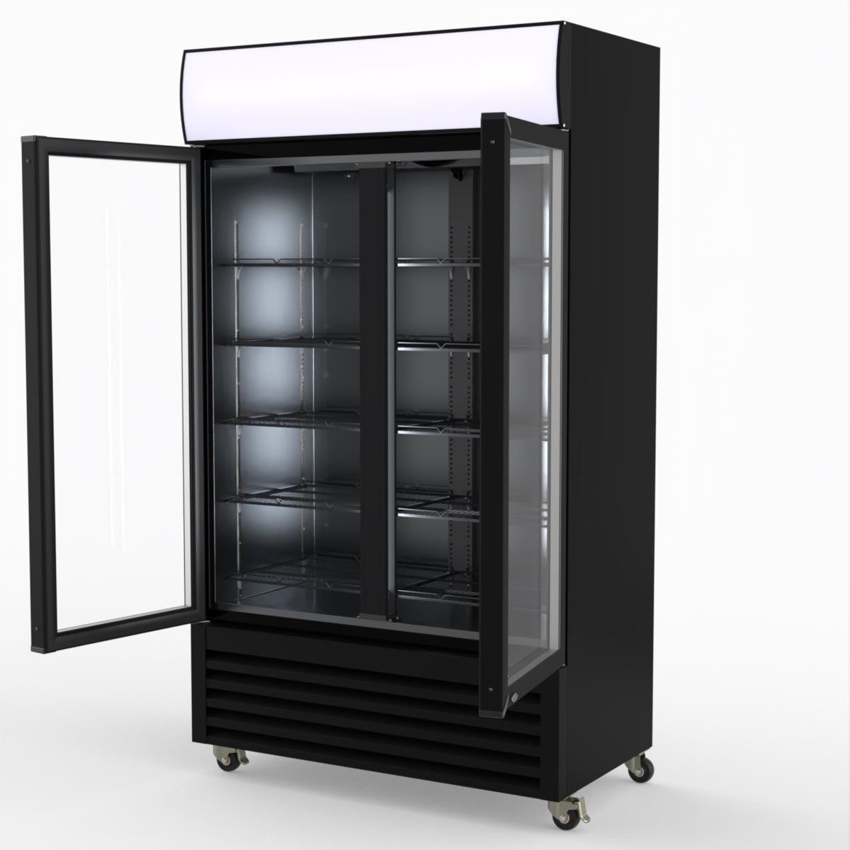 Thermaster Two Glass Door Colourbond Upright Drink Fridge - LG-730BP