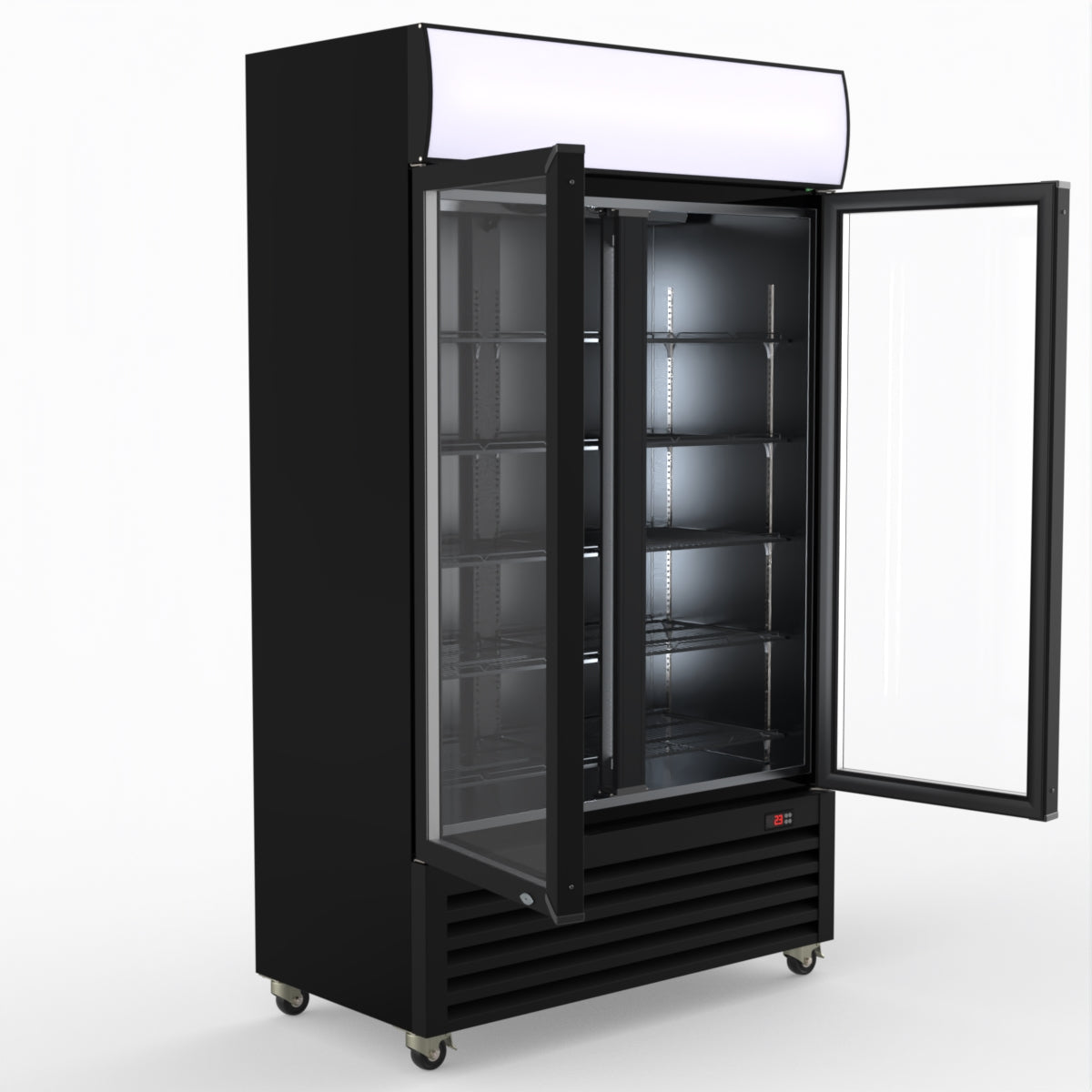 Thermaster Two Glass Door Colourbond Upright Drink Fridge - LG-730BP