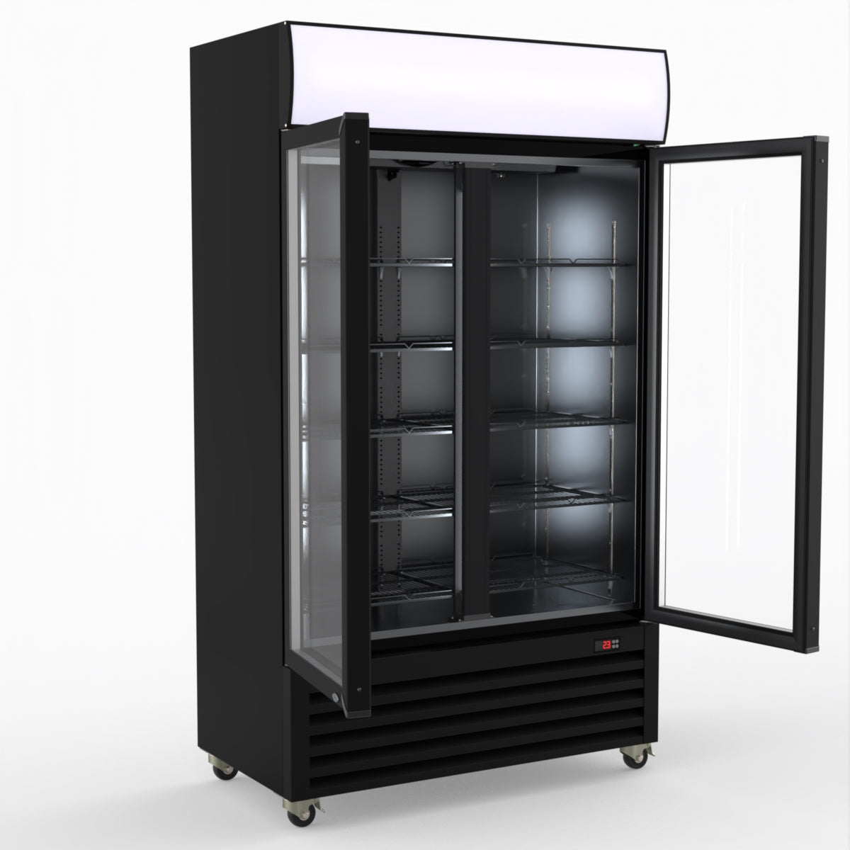 Thermaster Two Glass Door Colourbond Upright Drink Fridge - LG-730BP
