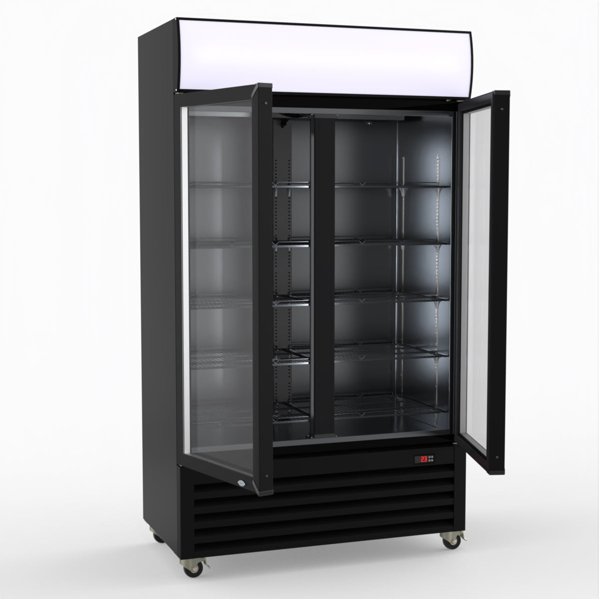 Thermaster Two Glass Door Colourbond Upright Drink Fridge - LG-730BP