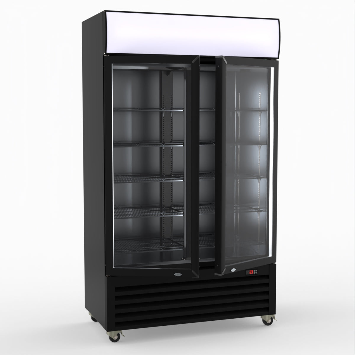 Thermaster Two Glass Door Colourbond Upright Drink Fridge - LG-730BP
