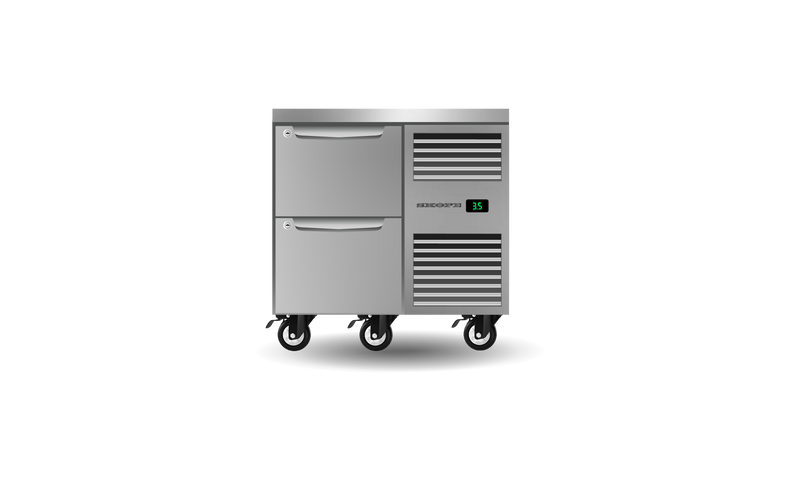 Skope Skope ProSpec Two Drawer One Bay Underbench GN 1/1 Right Hand Fridge 126L - PG11.UBR.1.D2.RH