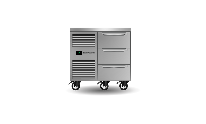 Skope Skope ProSpec Three Drawer One Bay Underbench GN 1/1 Fridge 126L - PG11.UBR.1.D3