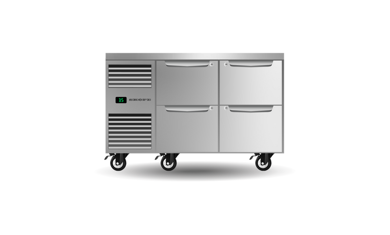 Skope Skope ProSpec Four Drawer Two Bay Underbench GN 1/1 Fridge 288L - PG11.UBR.2.D4