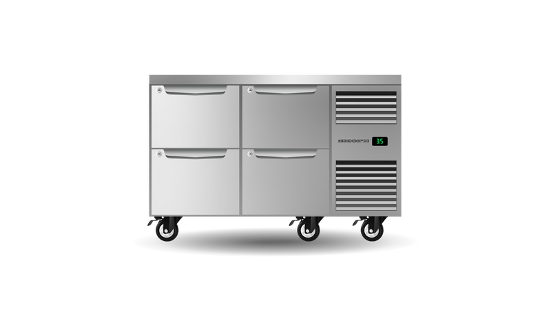 Skope Skope ProSpec Four Drawer Two Bay Underbench GN 1/1 Right Hand Fridge 288L - PG11.UBR.2.D4.RH