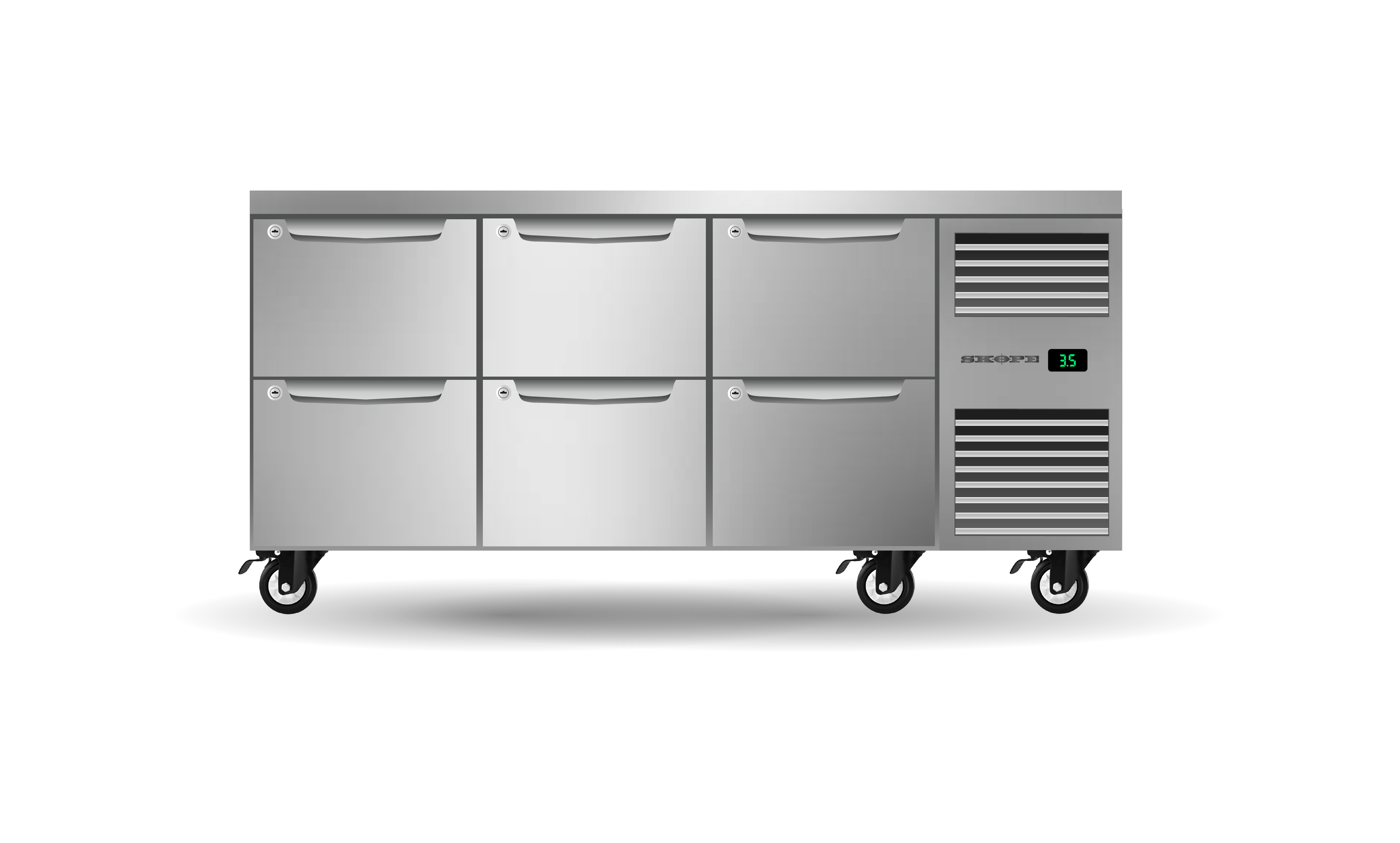 Skope Skope ProSpec Six Drawer Three Bay Underbench GN 1/1 Right Hand Fridge 447L - PG11.UBR.3.D6.RH