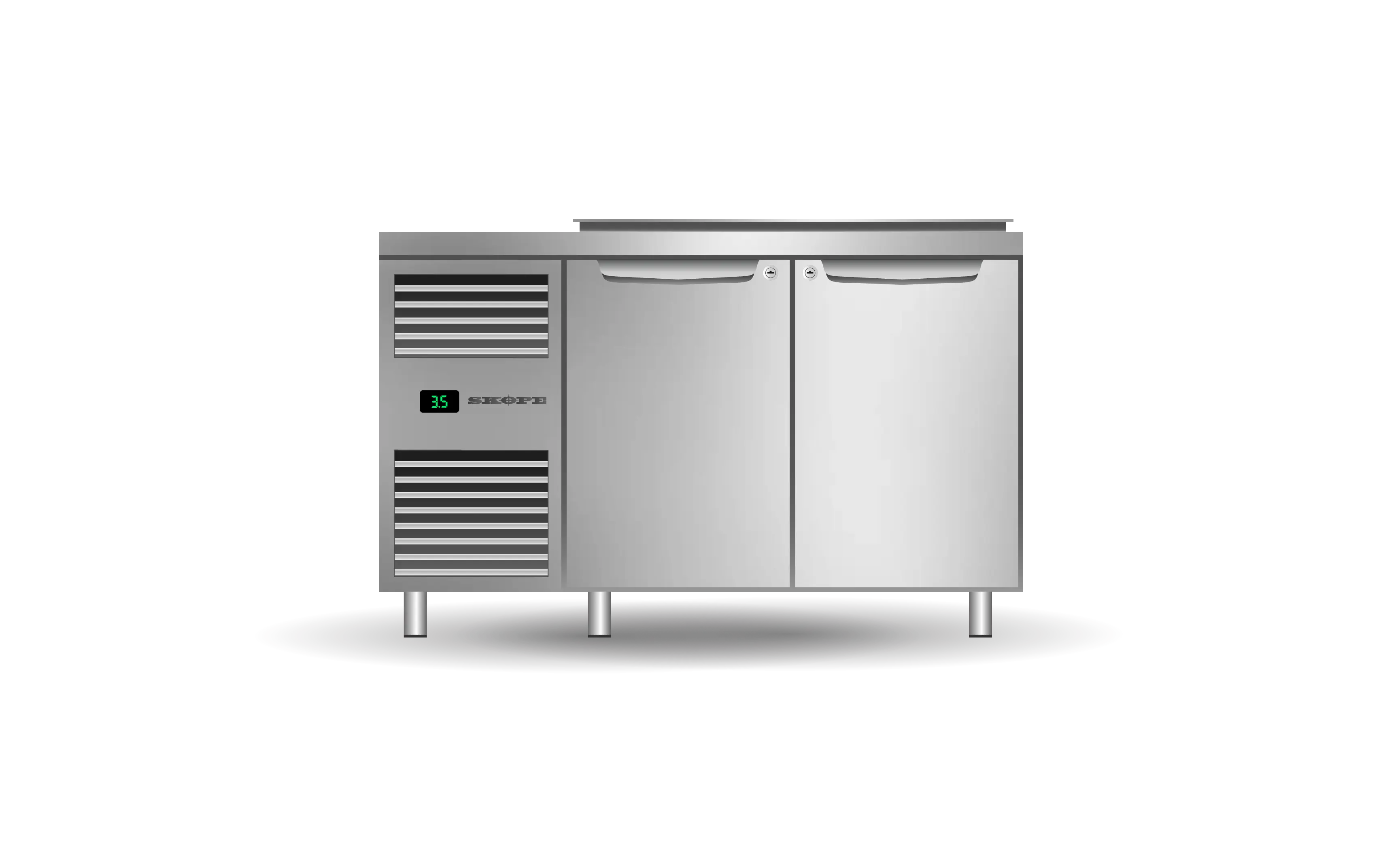 Skope Two Solid Door Salad Preparation Drop-in Collar GN1/3 Fridge - PG13.PPS.DC.2.SD