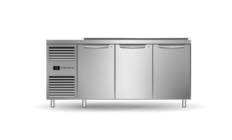 Skope Three Solid Door Salad Preparation Drop-in Collar GN1/3 Fridge - PG13.PPS.DC.3.SD
